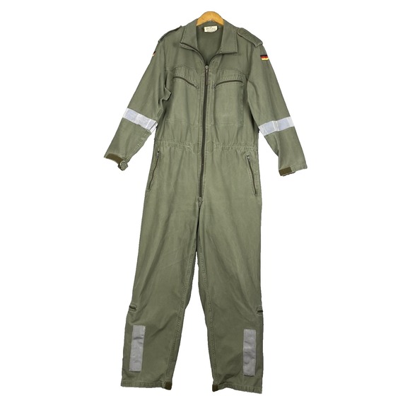Mens Flight Suit XL German Army Green Military Boiler Suit Coveralls Workwear - Picture 1 of 16